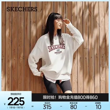 Skechers斯凯奇春季男女情侣同款时尚卫衣针织套头打底衫长袖T恤商品大图