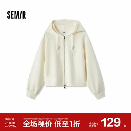 森马外套女显瘦插肩袖夹克ins潮简约秋季宽松字母连帽衣服休闲风商品大图