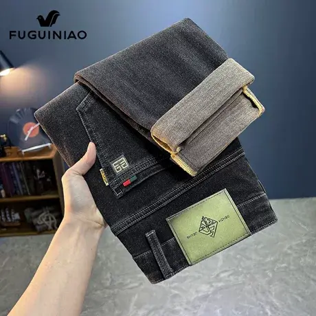 富贵鸟牛仔裤男士宽松锥形裤秋季2025年新款高端刺绣休闲长裤子男商品大图