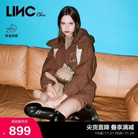 LINCCHIC金羽杰收腰撞色设计派克服短款羽绒服女冬季Y22802166图片