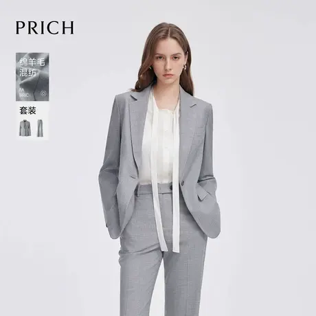 【超能小太阳严选】PRICH绵羊毛简约2025新款职场通勤西装外套女商品大图