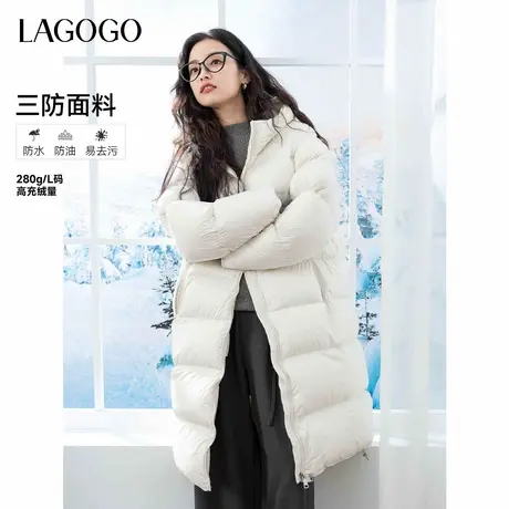 lagogo拉谷谷2024年新款百搭通勤舒适90绒羽绒服女NCYY239G05图片