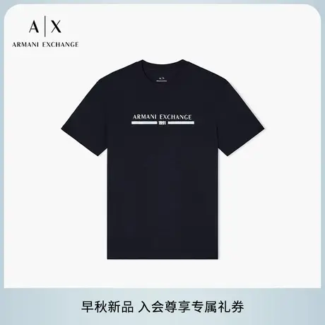 ARMANI EXCHANGE/阿玛尼2025早秋新款男士全棉圆领正肩短袖T恤商品大图