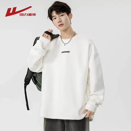 回力美式潮牌圆领卫衣男士春秋季2025新款宽松休闲青少年长袖上衣商品大图