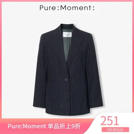 Pure:😱Moment外套2021年春秋新款系带通勤气质简约上衣女商品大图