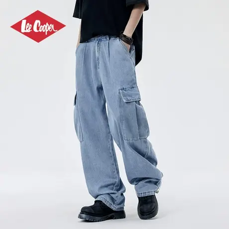 Lee Cooper/李库珀 复古水洗做旧多口袋牛仔裤女款休闲直筒工装裤商品大图