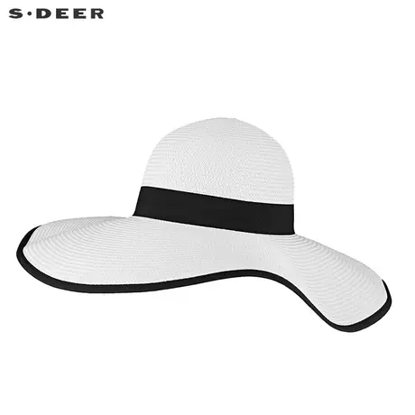 sdeer圣迪奥女夏装休闲简约时尚文艺遮阳大帽檐礼帽S21283607图片