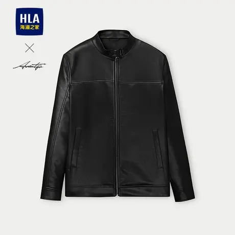 HLA/海澜之家轻商务时尚系列夹克25春秋新PU商务通勤顺滑外套男图片