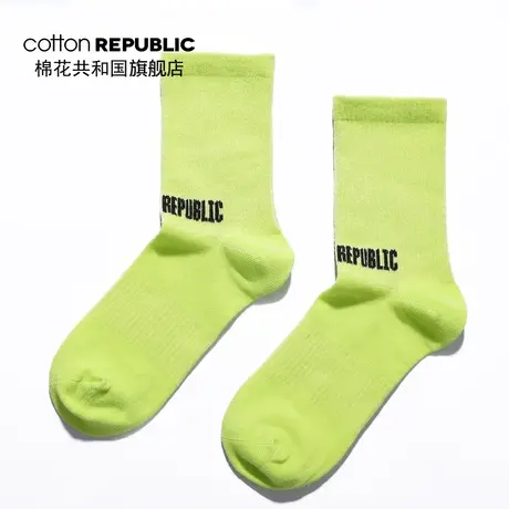 Cotton Republic/棉花共和国女士中筒袜2019秋冬情侣款休闲棉短袜图片