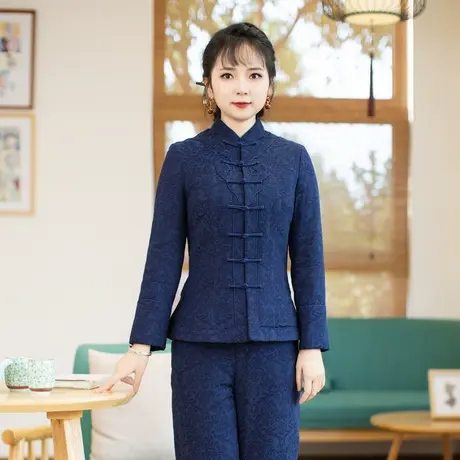 筠雅唐装女冬棉袄加厚保暖旗袍棉衣棉服改良茶服女中式女装23J646商品大图