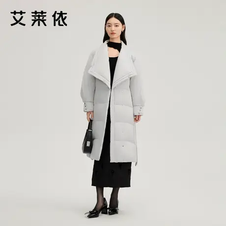 艾莱依收腰羽绒服新款翻领精致优雅气质大衣简约时尚保暖百搭清仓商品大图