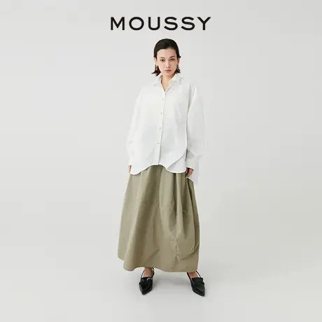 MOUSSY 新品简约纯色单排扣通勤风宽松翻领百搭衬衫028HSA30-0361图片