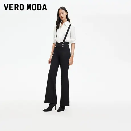 Vero Moda奥莱休闲裤女2025夏季新款高腰背带可拆卸复古时尚微喇商品大图