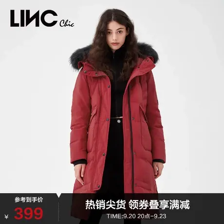 LINCCHIC金羽杰羽绒服女毛领保暖中长款羽绒服女冬季2088405Y图片