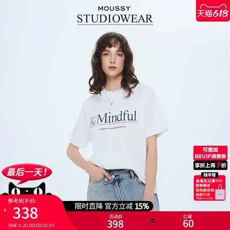 STUDIOWEAR x MOUSSY2025夏季新品撞色字母短袖T恤028ISA90-1731图片