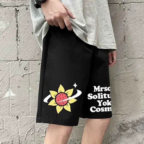 短裤男夏季2025新款宽松五分裤子大码ins潮牌透气休闲美式运动裤图片