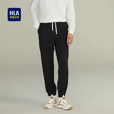 HLA/海澜之家宽松锥形休闲裤柔软亲肤松紧腰简约有型舒适裤子男商品大图