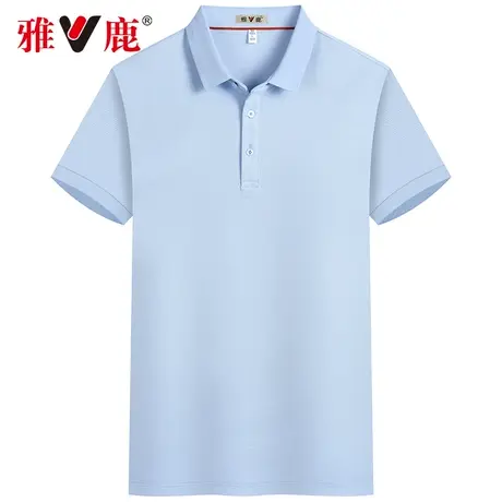 雅鹿男士短袖polo衫2024夏季新款纯色百搭休闲商务半袖上衣t恤男商品大图