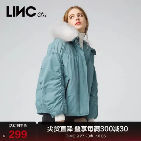 LINC金羽杰羽绒服冬季女款宽松夹克短款羽绒服女冬季Y21884207图片