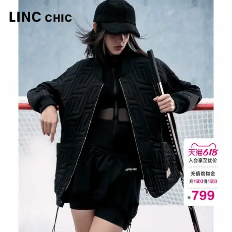 LINC金羽杰羽绒服女款2024新款中长款绗缝轻薄羽绒服女外套2009商品大图