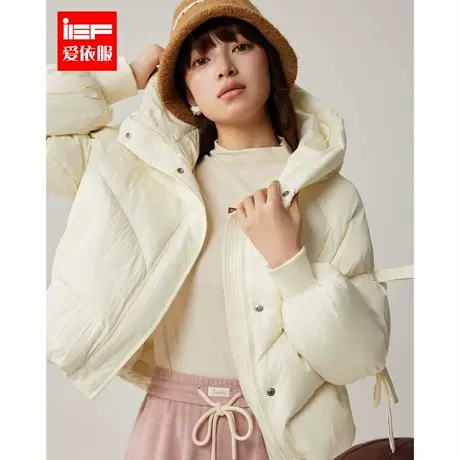 IEF/爱依服2024冬季新款时尚蝴蝶结设计感百搭短款羽绒外套商品大图