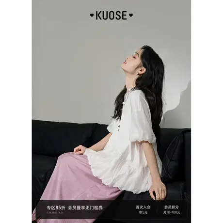 阔色花苞娃娃衫法式泡泡袖T恤2025夏日漂亮小上衣气质半袖新款女图片