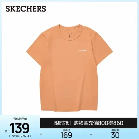 Skechers斯凯奇山野户外夏女圆领短袖T恤时尚百搭针织运动打底衫商品大图