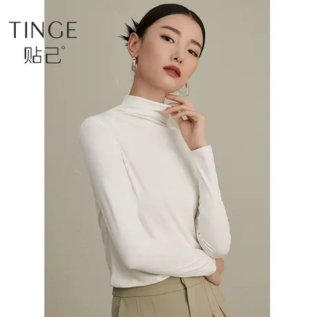 TINGE美雅碧堆堆领女士肌底衣秋冬高领保暖内衣女无痕打底衫上衣图片