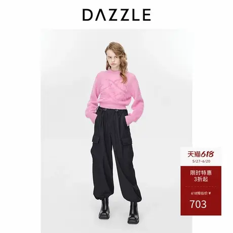 DAZZLE地素奥莱  休闲裤冬季女装抽绳设计感工装长裤图片