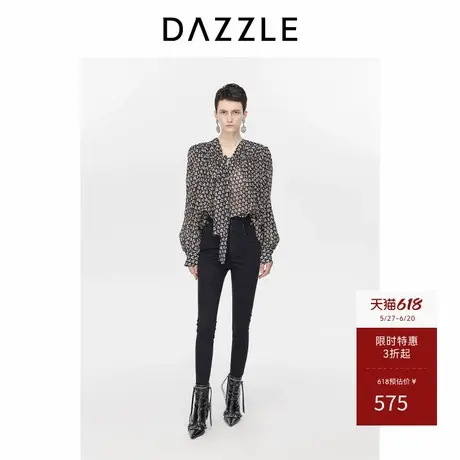 DAZZLE地素奥莱  衬衫春秋女装系带设计感雪纺上衣商品大图