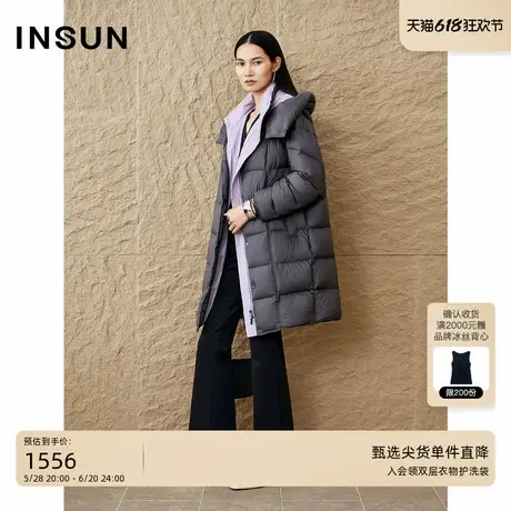 「轻暖羽绒」INSUN恩裳专选2024冬季中长款长白山鹅绒羽绒服商品大图