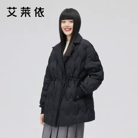 艾莱依收腰气质西装领羽绒服女冬季新款时尚修身加厚保暖短款外套商品大图