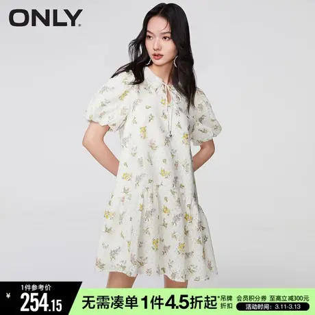 ONLY秋季气质甜美娃娃领公主短裙碎花连衣裙女|123207108商品大图