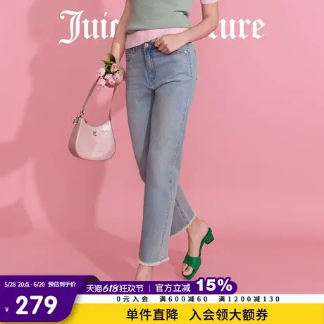 Juicy Couture橘滋牛仔裤女2025年夏新款丹宁洗水休闲直筒九分裤商品大图