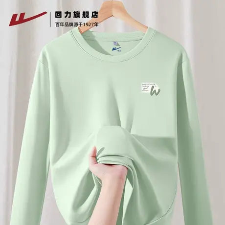回力薄荷曼波长袖t恤女秋季2025新款宽松纯棉上衣小个子体恤衫Z2图片