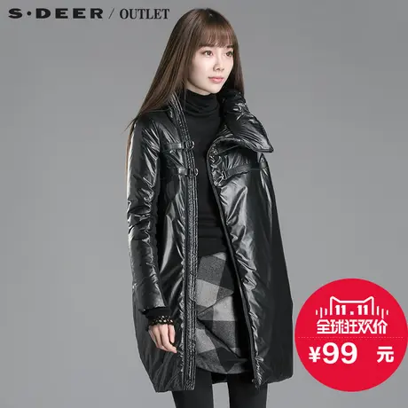 sdeer圣迪奥专柜正品女装斜襟袢扣茧形棉衣S12481978图片