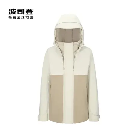 波司登新款羽绒服舒适户外连帽拼接外套一衣服多穿可脱卸商品大图