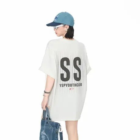 2025夏季新款宽松短袖T恤女潮牌ins极简风休闲百搭情侣款半袖上衣图片