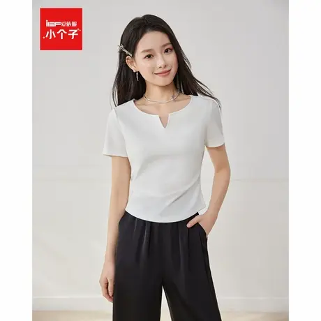 IEF/爱依服短袖2025新款夏季通勤度假上衣百搭显瘦仙女风短款T恤图片