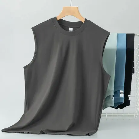 液氨丝光棉运动背心男夏季冰丝速干凉感无袖t恤跨栏健身篮球坎肩商品大图