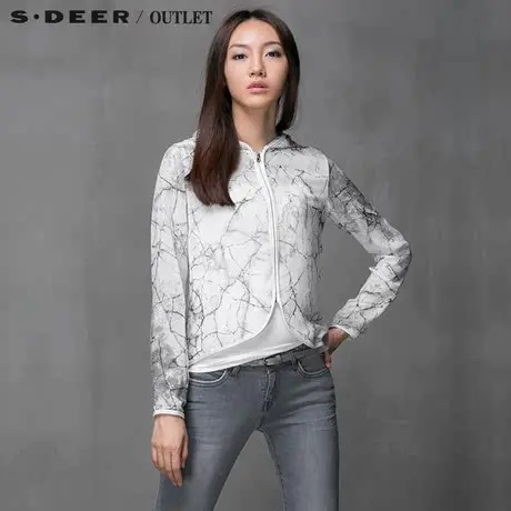 【清仓】sdeer圣迪奥墨意印染休闲外套S15182267图片