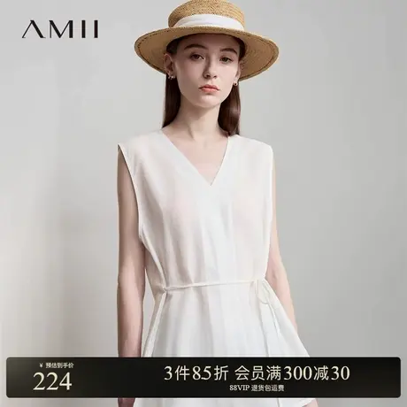 Amii【莱赛尔亚麻衬衫】25夏法式优雅气质职场通勤绑带衬衫衬衣女商品大图