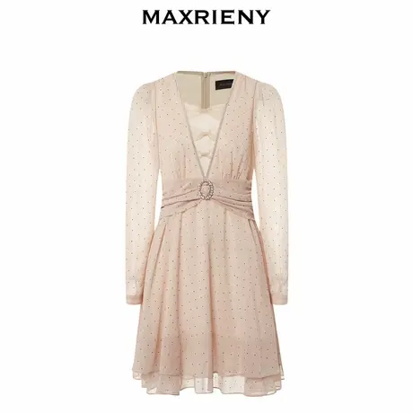 【奥莱】MAXRIENY复古连衣裙秋季仙女裙子图片