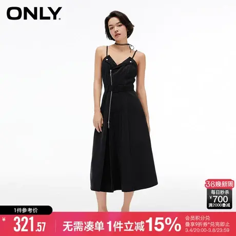 ONLY秋季百搭时尚V领吊带短裙牛仔连衣裙女|123242077商品大图