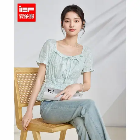 IEF/爱依服2025夏季新款法式甜美温柔小女人气质收腰显瘦裙上衣商品大图