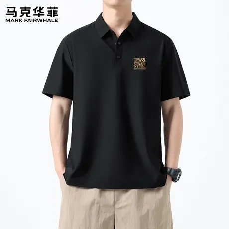 马克华菲翻领短袖男款宽松休闲t恤男2025新款小众设计感POLO衫薄X商品大图