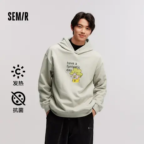 森马×RYO艺术家系列卫衣男发热抑菌2024冬季新款连帽印花情侣装图片