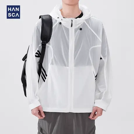 hansca户外防晒衣男款2025年夏季钓鱼防紫外线冰丝速干连帽防晒服图片
