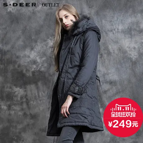 s.deer【上新】圣迪奥专柜正品拼接长短拉链收腰棉衣S12481951图片