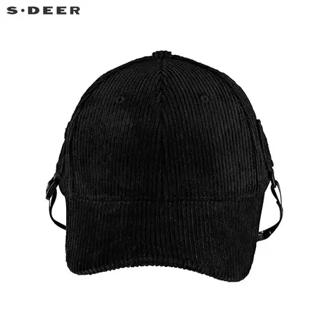 sdeer圣迪奥春季女装个性系带灯芯绒鸭舌帽S20483639图片